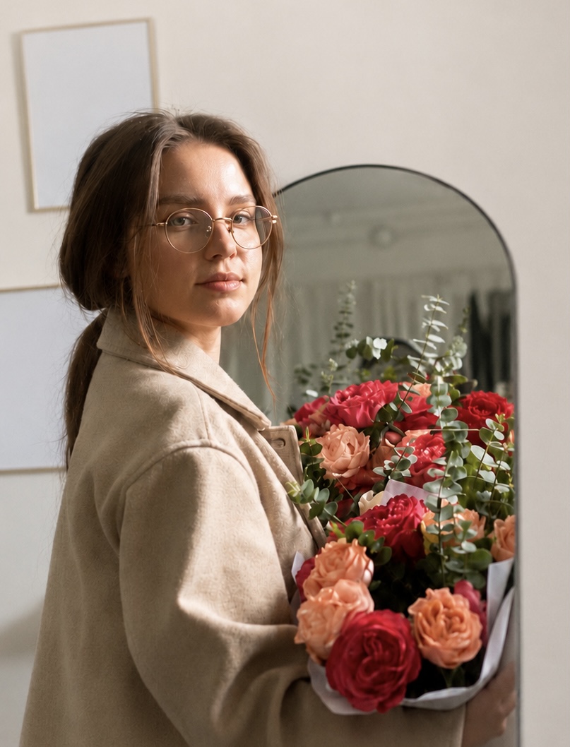 Lucy, grundare och florist på Flora Form Stockholm