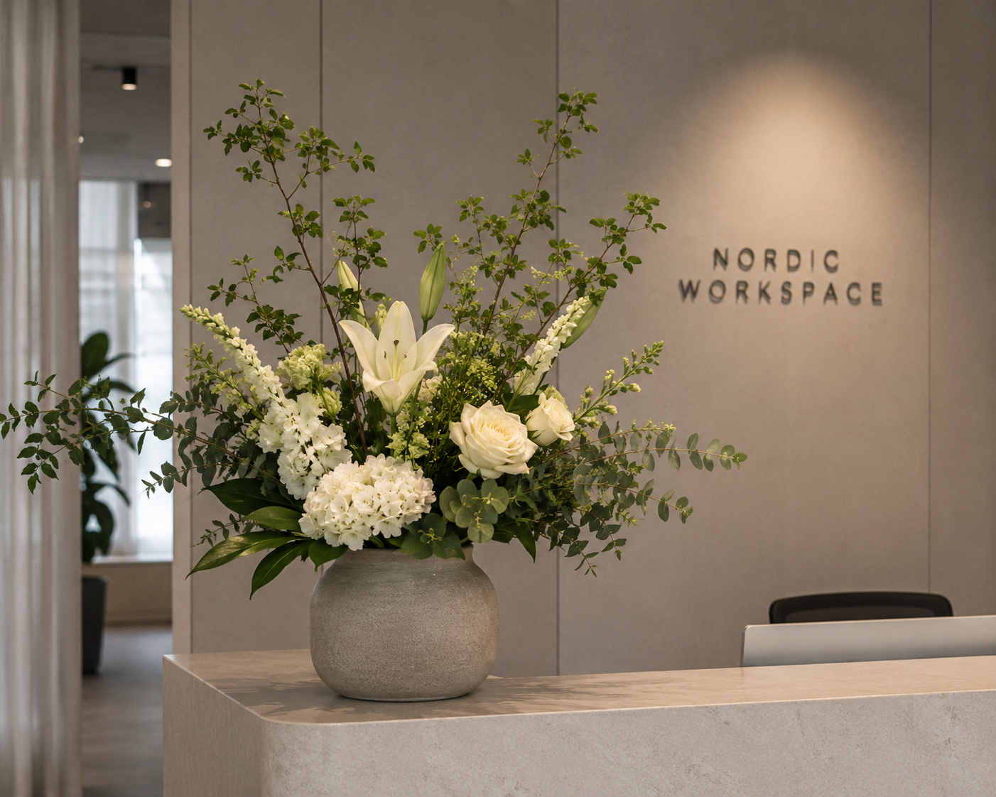 Stilrent till receptionen — kontor · Flora Form, Östermalm, Stockholm